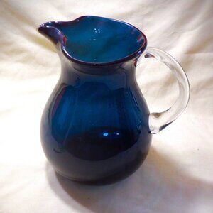 VINTAGE Hand Blown Glass ~~~ PITCHER ~~~